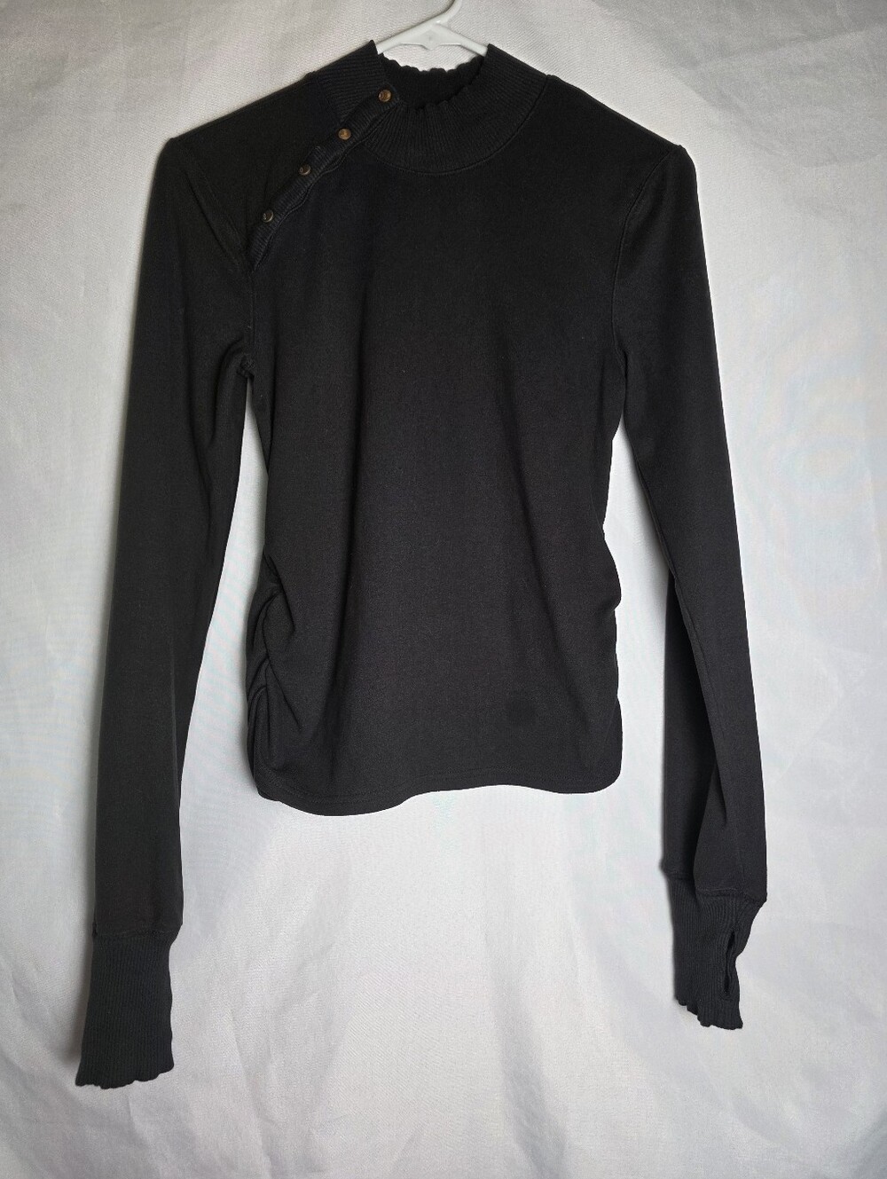 Free People Movement Black Mock Neck Long Sleeve Top Size Small